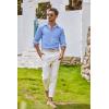 imageCOOFANDY Mens Oxford Shirt Long Sleeve Casual Button Down Shirts Regular Fit Dress ShirtsBlue
