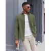 imageCOOFANDY Mens Oxford Shirt Long Sleeve Casual Button Down Shirts Soild Dress Shirts with PocketArmy Green