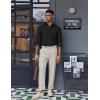imageCOOFANDY Mens Oxford Shirt Long Sleeve Casual Button Down Shirts Soild Dress Shirts with PocketBlack