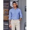 imageCOOFANDY Mens Oxford Shirt Long Sleeve Casual Button Down Shirts Soild Dress Shirts with PocketBlue