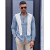 imageCOOFANDY Mens Oxford Shirt Long Sleeve Casual Button Down Shirts Soild Dress Shirts with PocketGrayish Blue