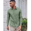 imageCOOFANDY Mens Oxford Shirt Long Sleeve Casual Button Down Shirts Soild Dress Shirts with PocketGreen