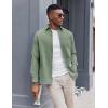 imageCOOFANDY Mens Oxford Shirt Long Sleeve Casual Button Down Shirts Soild Dress Shirts with PocketGreen
