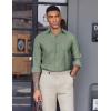 imageCOOFANDY Mens Oxford Shirt Long Sleeve Casual Button Down Shirts Soild Dress Shirts with PocketGreen