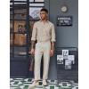 imageCOOFANDY Mens Oxford Shirt Long Sleeve Casual Button Down Shirts Soild Dress Shirts with PocketKhaki