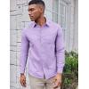 imageCOOFANDY Mens Oxford Shirt Long Sleeve Casual Button Down Shirts Soild Dress Shirts with PocketLavender