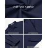 imageCOOFANDY Mens Oxford Shirt Long Sleeve Casual Button Down Shirts Soild Dress Shirts with PocketNavy Blue
