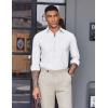 imageCOOFANDY Mens Oxford Shirt Long Sleeve Casual Button Down Shirts Soild Dress Shirts with PocketWhite