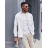 imageCOOFANDY Mens Oxford Shirt Long Sleeve Casual Button Down Shirts Soild Dress Shirts with PocketWhite
