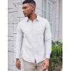 imageCOOFANDY Mens Oxford Shirt Long Sleeve Casual Button Down Shirts Soild Dress Shirts with PocketWhite