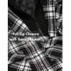 imageCOOFANDY Mens Plaid Hoodie Flannel Shirt Jacket Long Sleeve Casual Fashion Button ShirtsBlack  Grey Plaid