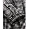 imageCOOFANDY Mens Plaid Hoodie Flannel Shirt Jacket Long Sleeve Casual Fashion Button ShirtsBlack  White Plaid