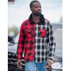 imageCOOFANDY Mens Plaid Hoodie Flannel Shirt Jacket Long Sleeve Casual Fashion Button ShirtsBlack 1  Red