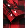 imageCOOFANDY Mens Plaid Hoodie Flannel Shirt Jacket Long Sleeve Casual Fashion Button ShirtsBlack 2  Red