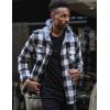 imageCOOFANDY Mens Plaid Hoodie Flannel Shirt Jacket Long Sleeve Casual Fashion Button ShirtsBlack