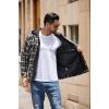 imageCOOFANDY Mens Plaid Hoodie Flannel Shirt Jacket Long Sleeve Casual Fashion Button ShirtsBlack Khaki Plaid