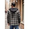 imageCOOFANDY Mens Plaid Hoodie Flannel Shirt Jacket Long Sleeve Casual Fashion Button ShirtsBlack Khaki Plaid