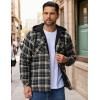 imageCOOFANDY Mens Plaid Hoodie Flannel Shirt Jacket Long Sleeve Casual Fashion Button ShirtsBlack Khaki Plaid