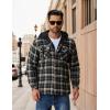 imageCOOFANDY Mens Plaid Hoodie Flannel Shirt Jacket Long Sleeve Casual Fashion Button ShirtsBlack Khaki Plaid