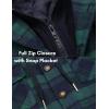 imageCOOFANDY Mens Plaid Hoodie Flannel Shirt Jacket Long Sleeve Casual Fashion Button ShirtsBlue  Green Plaid