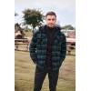 imageCOOFANDY Mens Plaid Hoodie Flannel Shirt Jacket Long Sleeve Casual Fashion Button ShirtsBlue  Green Plaid