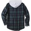 imageCOOFANDY Mens Plaid Hoodie Flannel Shirt Jacket Long Sleeve Casual Fashion Button ShirtsGreen  Black Plaid