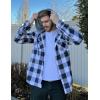 imageCOOFANDY Mens Plaid Hoodie Flannel Shirt Jacket Long Sleeve Casual Fashion Button ShirtsNavy Blue