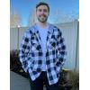 imageCOOFANDY Mens Plaid Hoodie Flannel Shirt Jacket Long Sleeve Casual Fashion Button ShirtsNavy Blue