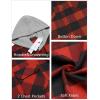 imageCOOFANDY Mens Plaid Hoodie Flannel Shirt Jacket Long Sleeve Casual Fashion Button ShirtsRed