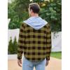 imageCOOFANDY Mens Plaid Hoodie Flannel Shirt Jacket Long Sleeve Casual Fashion Button ShirtsYellow