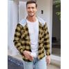 imageCOOFANDY Mens Plaid Hoodie Flannel Shirt Jacket Long Sleeve Casual Fashion Button ShirtsYellow