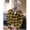 imageCOOFANDY Mens Plaid Hoodie Flannel Shirt Jacket Long Sleeve Casual Fashion Button ShirtsYellow