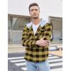 imageCOOFANDY Mens Plaid Hoodie Flannel Shirt Jacket Long Sleeve Casual Fashion Button ShirtsYellow
