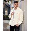 imageCOOFANDY Mens Polar Fleece Shacket Long Sleeve Casual Button Down Shirt Jacket with PocketsBeige