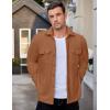 imageCOOFANDY Mens Polar Fleece Shacket Long Sleeve Casual Button Down Shirt Jacket with PocketsCamel