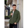imageCOOFANDY Mens Polar Fleece Shacket Long Sleeve Casual Button Down Shirt Jacket with PocketsDark Green