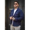 imageCOOFANDY Mens Polar Fleece Shacket Long Sleeve Casual Button Down Shirt Jacket with PocketsDark Navy