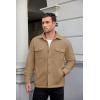 imageCOOFANDY Mens Polar Fleece Shacket Long Sleeve Casual Button Down Shirt Jacket with PocketsKhaki