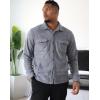 imageCOOFANDY Mens Polar Fleece Shacket Long Sleeve Casual Button Down Shirt Jacket with PocketsLight Grey