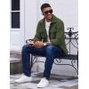 imageCOOFANDY Mens Polar Fleece Shirt Jacket Long Sleeve Casual Button Down Shirts Shacket with PocketsArmy Green