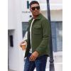 imageCOOFANDY Mens Polar Fleece Shirt Jacket Long Sleeve Casual Button Down Shirts Shacket with PocketsArmy Green