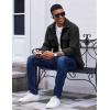 imageCOOFANDY Mens Polar Fleece Shirt Jacket Long Sleeve Casual Button Down Shirts Shacket with PocketsBlack