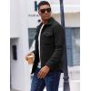 imageCOOFANDY Mens Polar Fleece Shirt Jacket Long Sleeve Casual Button Down Shirts Shacket with PocketsBlack