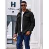 imageCOOFANDY Mens Polar Fleece Shirt Jacket Long Sleeve Casual Button Down Shirts Shacket with PocketsBlack