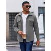 imageCOOFANDY Mens Polar Fleece Shirt Jacket Long Sleeve Casual Button Down Shirts Shacket with PocketsGray