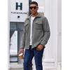 imageCOOFANDY Mens Polar Fleece Shirt Jacket Long Sleeve Casual Button Down Shirts Shacket with PocketsGray