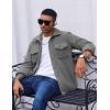 imageCOOFANDY Mens Polar Fleece Shirt Jacket Long Sleeve Casual Button Down Shirts Shacket with PocketsGray