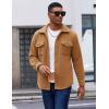 imageCOOFANDY Mens Polar Fleece Shirt Jacket Long Sleeve Casual Button Down Shirts Shacket with PocketsLight Brown