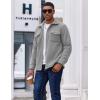imageCOOFANDY Mens Polar Fleece Shirt Jacket Long Sleeve Casual Button Down Shirts Shacket with PocketsLight Gray