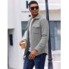 imageCOOFANDY Mens Polar Fleece Shirt Jacket Long Sleeve Casual Button Down Shirts Shacket with PocketsLight Gray